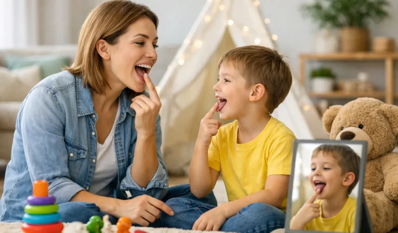 تمارين النطق للأطفال في المنزل بخطوات محببة